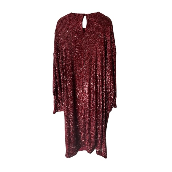 ITMFL IN THE MOOD FOR LOVE ELISA Sequin Dress in Burgundy Size M NWT - Picture 3 of 7